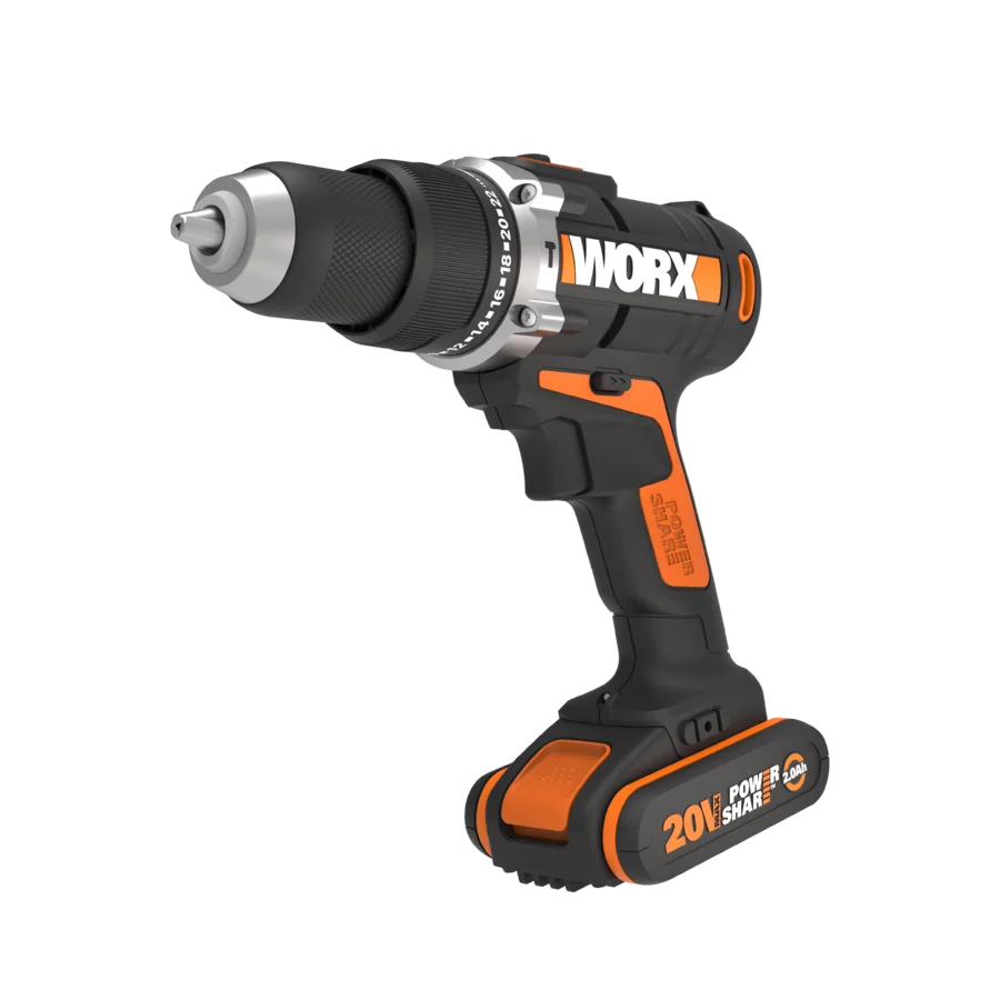 WORX WX372.2 20V Max Cordless Hammer Drill with Powershare Battery platform  220 volts 50 H