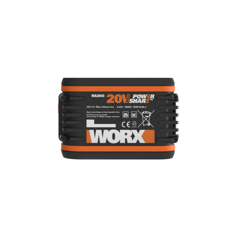 WORX WA3641 20V 6.0AH Li-ion Powershare Battery Platform High
