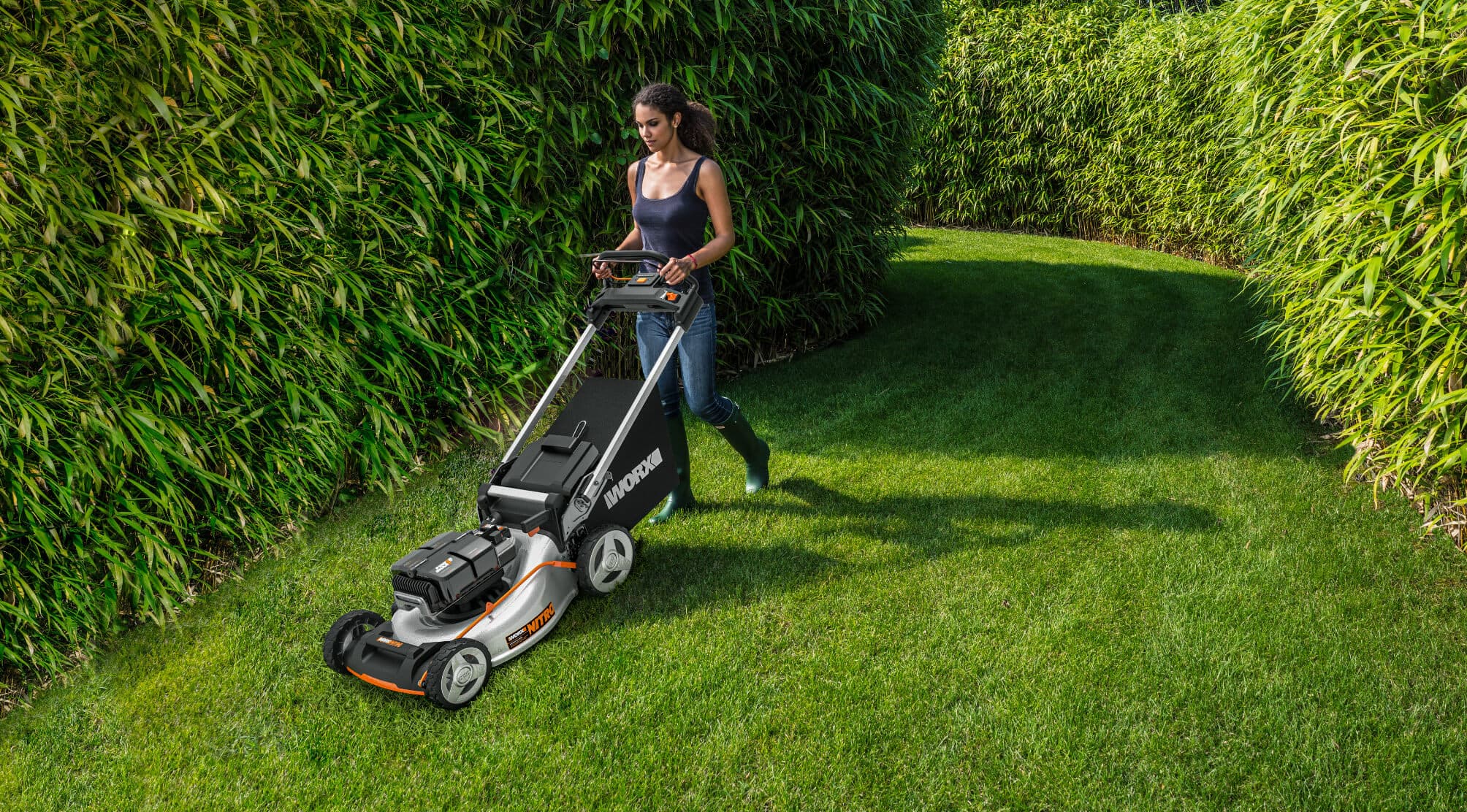 titel Buitensporig Trek Duw- of zelfrijdende grasmaaiers, voor optimale en gemakkelijke prestaties.  | Worx