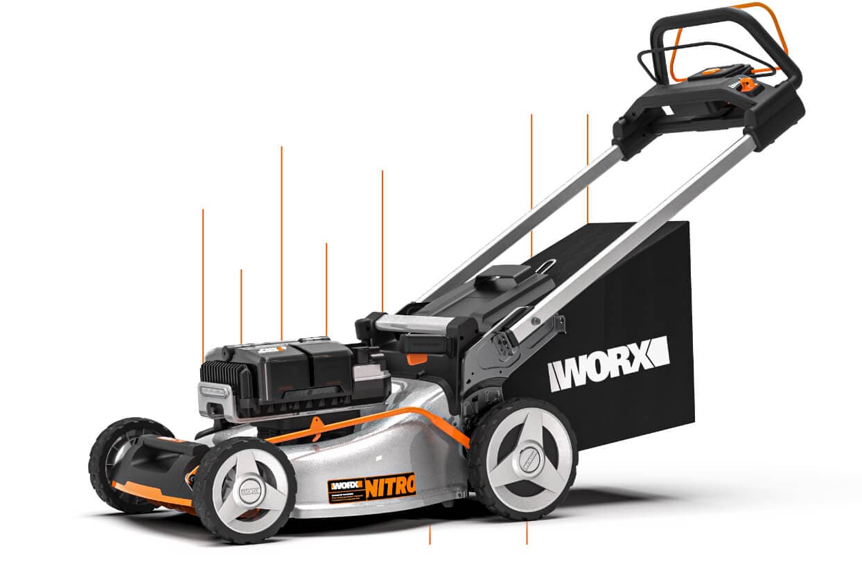 Worx Nitro - Cortacésped autopropulsado inalámbrico de 80 V, potente  cortacésped de batería con motor sin escobillas, cortacésped inalámbrico 3  en 1